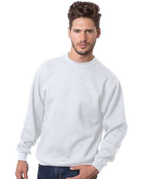 Bayside 1102 USA-Made Crewneck Sweatshirt - White - HIT a Double