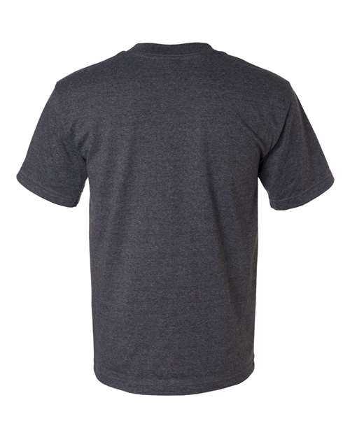 Bayside 1701 USA-Made 50 50 Short Sleeve T-Shirt - Charcoal Heather - HIT a Double