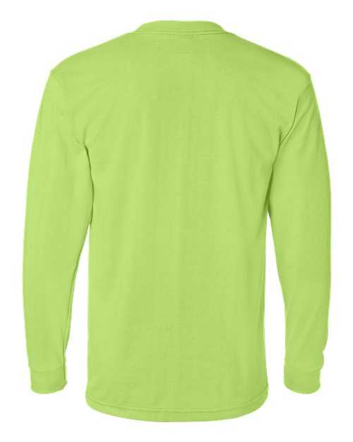 Bayside 1715 USA-Made 50 50 Long Sleeve T-Shirt - Safety Green - HIT a Double