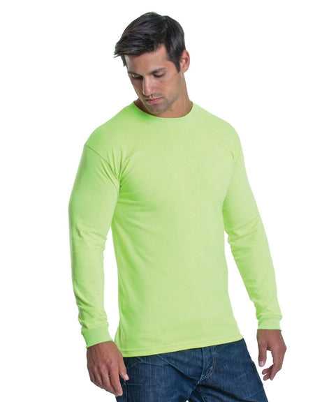 Bayside 1715 USA-Made 50 50 Long Sleeve T-Shirt - Safety Green - HIT a Double
