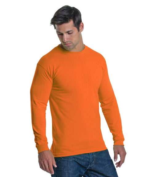 Bayside 1715 USA-Made 50 50 Long Sleeve T-Shirt - Safety Orange - HIT a Double