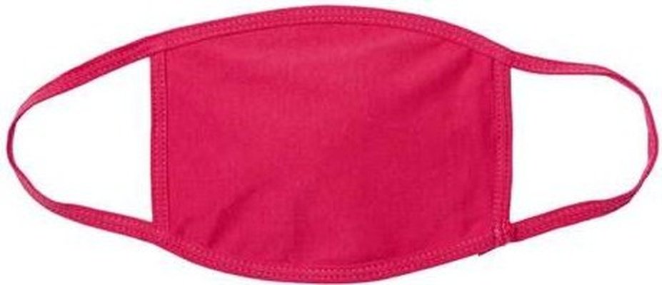 Bayside 1900 USA-Made 100% Cotton Face Mask Pkg 25 - Bright Pink - HIT a Double