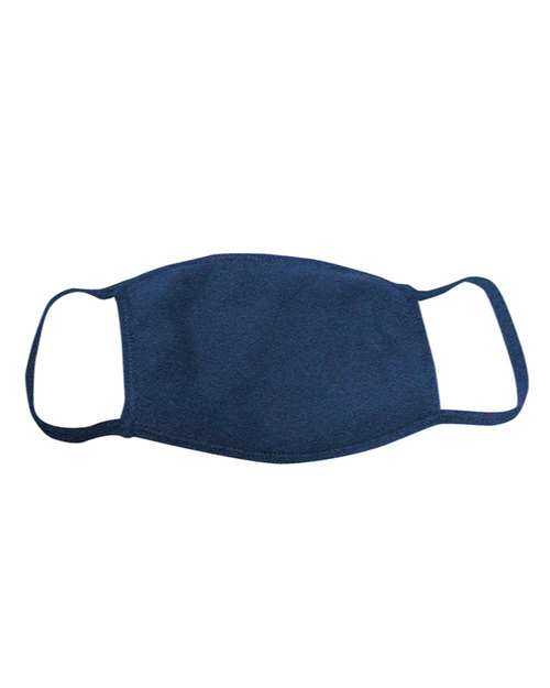 Bayside 1900 USA-Made 100% Cotton Face Mask Pkg 25 - Heather Navy - HIT a Double