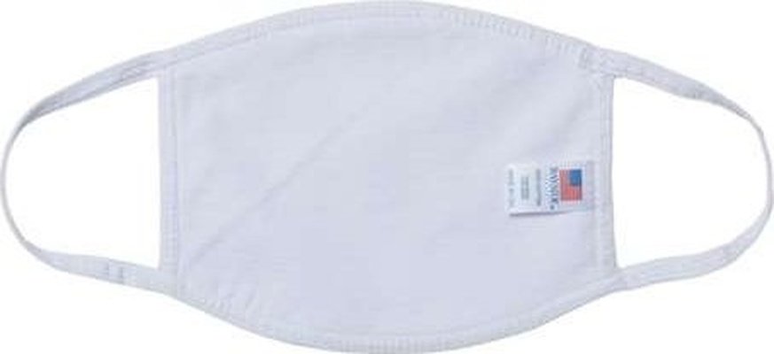 Bayside 1900 USA-Made 100% Cotton Face Mask Pkg 25 - White - HIT a Double