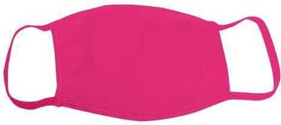 Bayside 1941 Youth USA-Made 100% Cotton Face Mask Pkg 25 - Bright Pink - HIT a Double