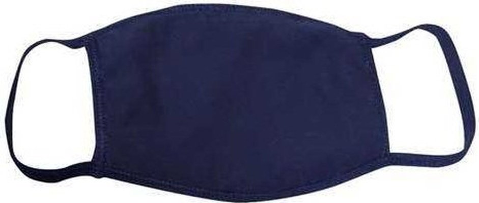 Bayside 1941 Youth USA-Made 100% Cotton Face Mask Pkg 25 - Navy - HIT a Double