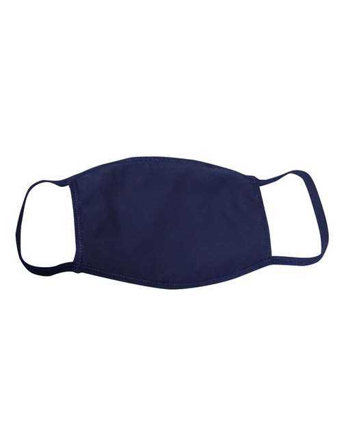 Bayside 1941 Youth USA-Made 100% Cotton Face Mask Pkg 25 - Navy - HIT a Double