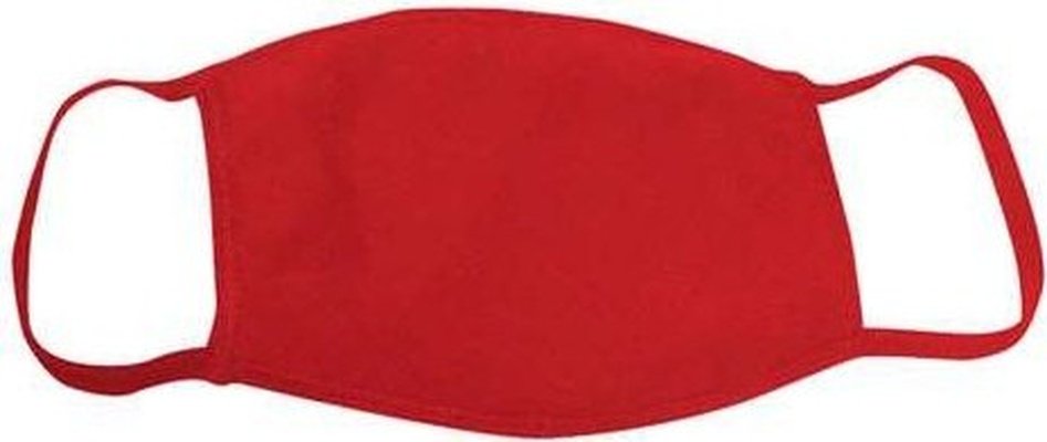 Bayside 1941 Youth USA-Made 100% Cotton Face Mask Pkg 25 - Red - HIT a Double