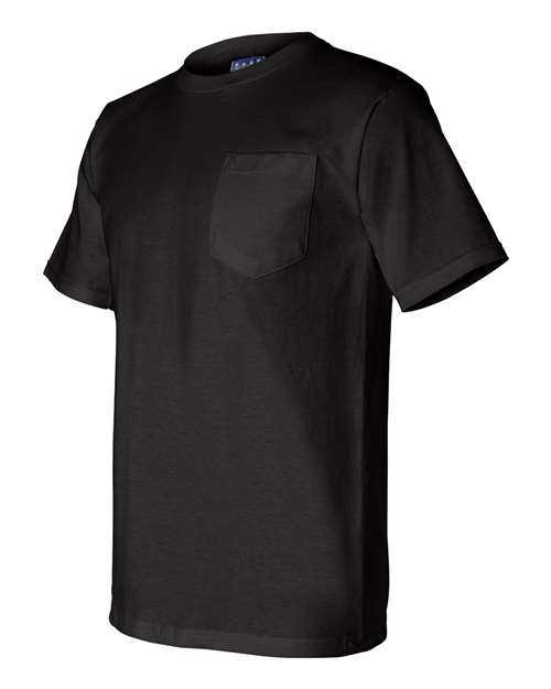 Bayside 3015 Union-Made Short Sleeve T-Shirt with a Pocket - Black - HIT a Double