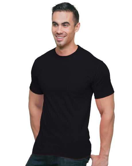 Bayside 3015 Union-Made Short Sleeve T-Shirt with a Pocket - Black - HIT a Double