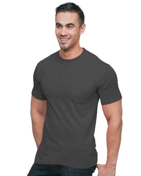 Bayside 3015 Union-Made Short Sleeve T-Shirt with a Pocket - Charcoal - HIT a Double
