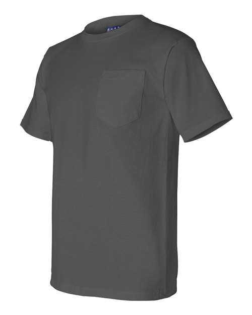 Bayside 3015 Union-Made Short Sleeve T-Shirt with a Pocket - Charcoal - HIT a Double