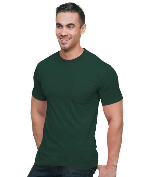 Bayside 3015 Union-Made Short Sleeve T-Shirt with a Pocket - Forest Green - HIT a Double