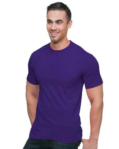 Bayside 3015 Union-Made Short Sleeve T-Shirt with a Pocket - Purple - HIT a Double