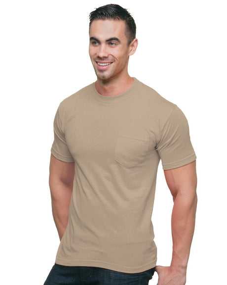 Bayside 3015 Union-Made Short Sleeve T-Shirt with a Pocket - Sand - HIT a Double