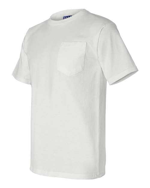Bayside 3015 Union-Made Short Sleeve T-Shirt with a Pocket - White - HIT a Double