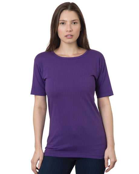 Bayside 3300 Women&#39;s USA-Made Scoop Neck Tee - Purple - HIT a Double