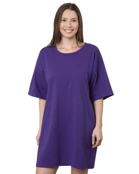 Bayside 3303 Women&#39;s USA-Made Scoop Neck Cover-Up - Purple - HIT a Double