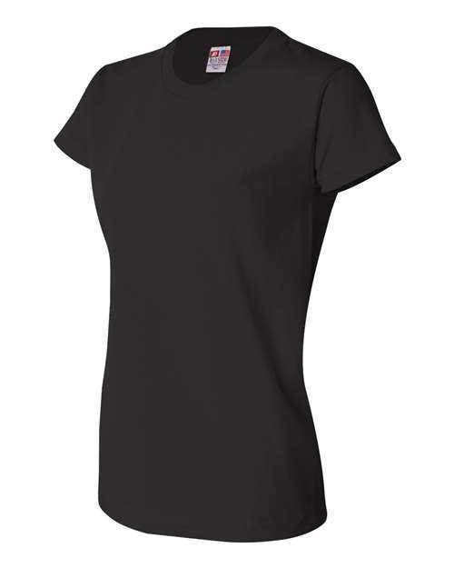 Bayside 3325 Women&#39;s USA-Made Short Sleeve T-Shirt - Black - HIT a Double