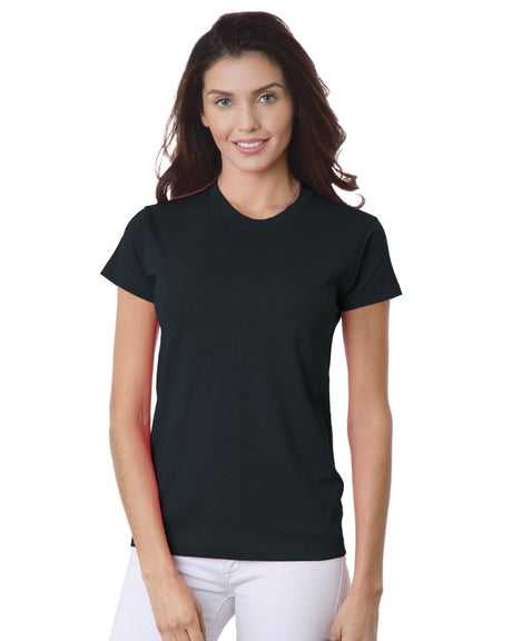 Bayside 3325 Women's USA-Made Short Sleeve T-Shirt - Black - HIT a Double