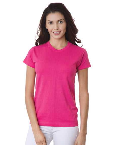 Bayside 3325 Women&#39;s USA-Made Short Sleeve T-Shirt - Bright Pink - HIT a Double