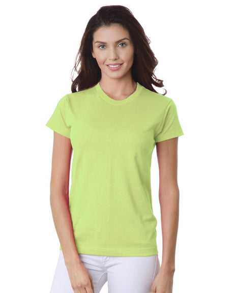Bayside 3325 Women&#39;s USA-Made Short Sleeve T-Shirt - Lime Green - HIT a Double