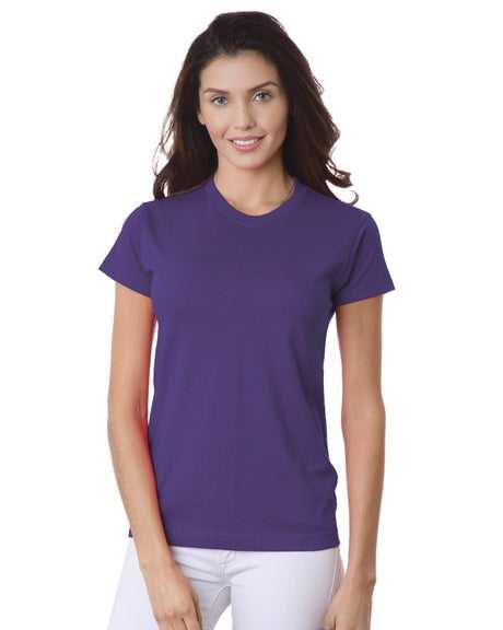 Bayside 3325 Women's USA-Made Short Sleeve T-Shirt - Purple - HIT a Double