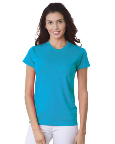 Bayside 3325 Women's USA-Made Short Sleeve T-Shirt - Teal - HIT a Double