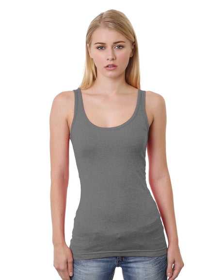 Bayside 3410 Women&#39;s USA-Made Tank Top - Heather Charcoal - HIT a Double