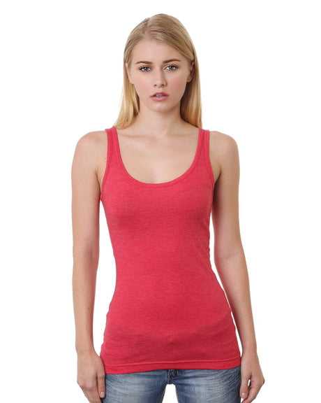 Bayside 3410 Women&#39;s USA-Made Tank Top - Heather Red - HIT a Double