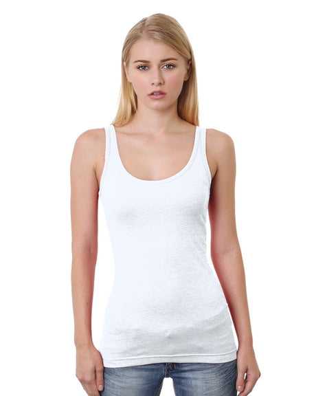 Bayside 3410 Women&#39;s USA-Made Tank Top - White - HIT a Double
