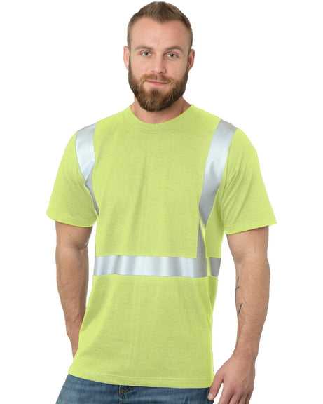 Bayside 3752 USA-Made 50 50 High Visibility Short Sleeve T-Shirt - Lime Green - HIT a Double