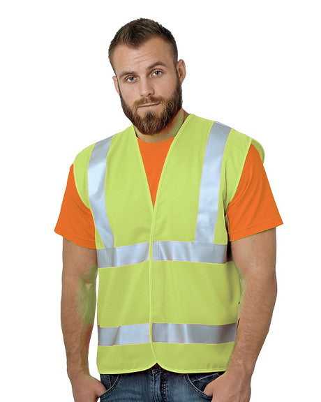 Bayside 3789 USA-Made Economy Class 2 ANSI Vest - Lime Green - HIT a Double