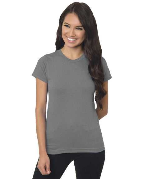 Bayside 4990 Women&#39;s USA-Made Fine Jersey Tee - Charcoal - HIT a Double