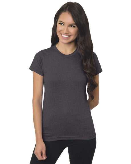 Bayside 4990 Women&#39;s USA-Made Fine Jersey Tee - Charcoal Heather - HIT a Double
