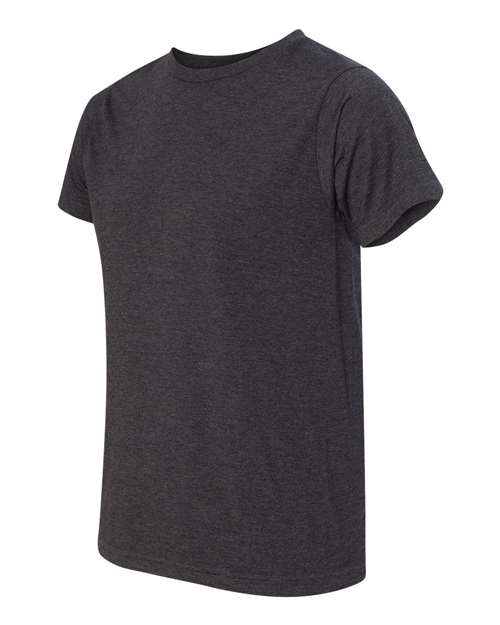 Bayside 5010 USA-Made Ringspun 50 50 Heather Unisex T-Shirt - Heather Charcoal - HIT a Double
