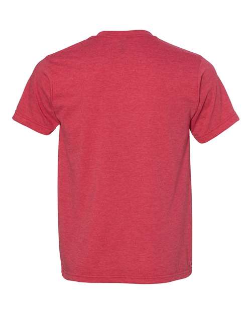Bayside 5010 USA-Made Ringspun 50 50 Heather Unisex T-Shirt - Heather Red - HIT a Double