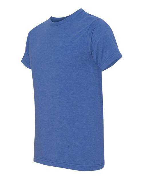 Bayside 5010 USA-Made Ringspun 50 50 Heather Unisex T-Shirt - Heather Royal Blue - HIT a Double