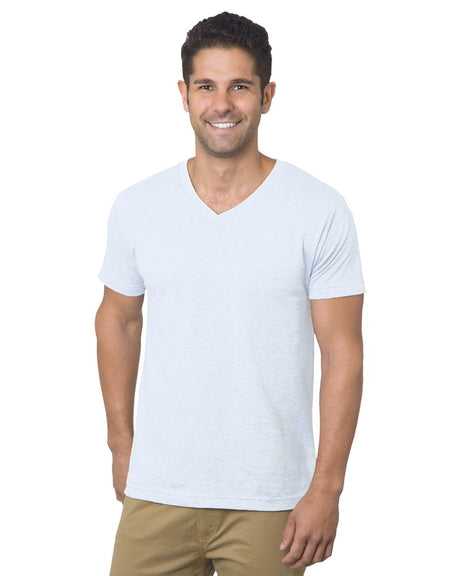 Bayside 5025 USA-Made V-Neck T-Shirt - White - HIT a Double