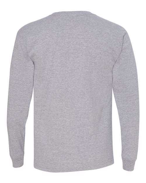 Bayside 5060 USA-Made 100% Cotton Long Sleeve T-Shirt - Dark Ash - HIT a Double