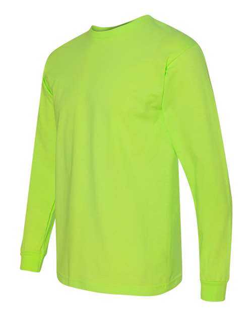 Bayside 5060 USA-Made 100% Cotton Long Sleeve T-Shirt - Lime Green - HIT a Double