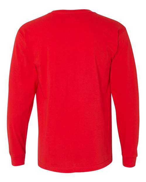 Bayside 5060 USA-Made 100% Cotton Long Sleeve T-Shirt - Red - HIT a Double