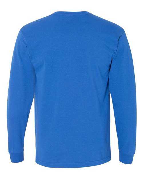 Bayside 5060 USA-Made 100% Cotton Long Sleeve T-Shirt - Royal Blue - HIT a Double