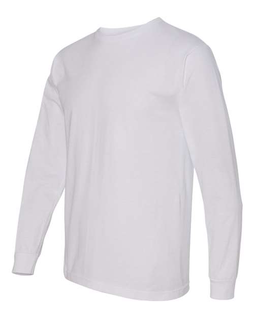 Bayside 5060 USA-Made 100% Cotton Long Sleeve T-Shirt - White - HIT a Double