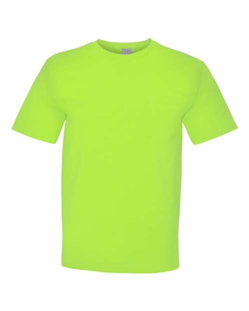 Bayside 5070 USA-Made Short Sleeve T-Shirt With a Pocket - Lime Green - HIT a Double