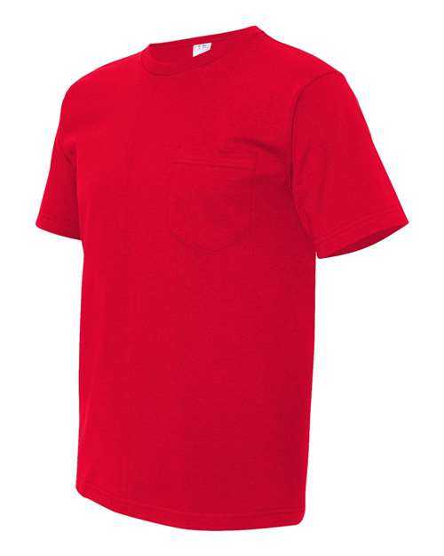 Bayside 5070 USA-Made Short Sleeve T-Shirt With a Pocket - Red - HIT a Double