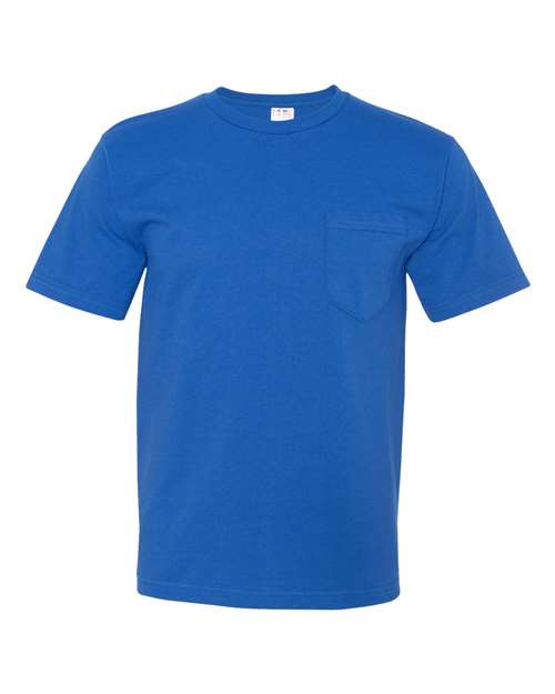 Bayside 5070 USA-Made Short Sleeve T-Shirt With a Pocket - Royal - HIT a Double