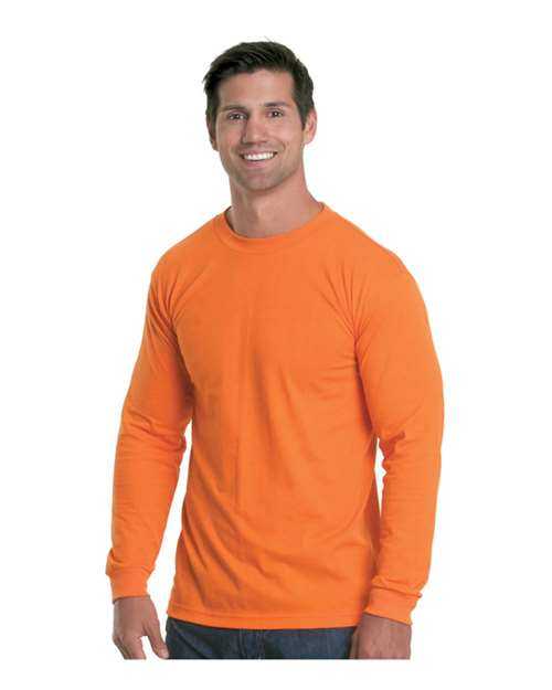 Bayside 5360 USA-Made Long Sleeve Performance T-Shirt - Bright Orange - HIT a Double