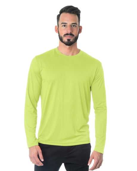 Bayside 5360 USA-Made Long Sleeve Performance T-Shirt - Lime Green - HIT a Double