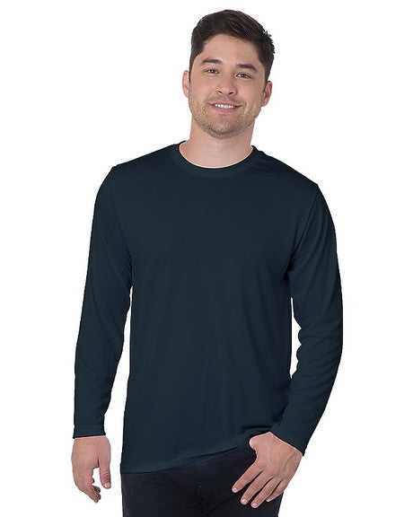 Bayside 5360 USA-Made Long Sleeve Performance T-Shirt - Navy - HIT a Double